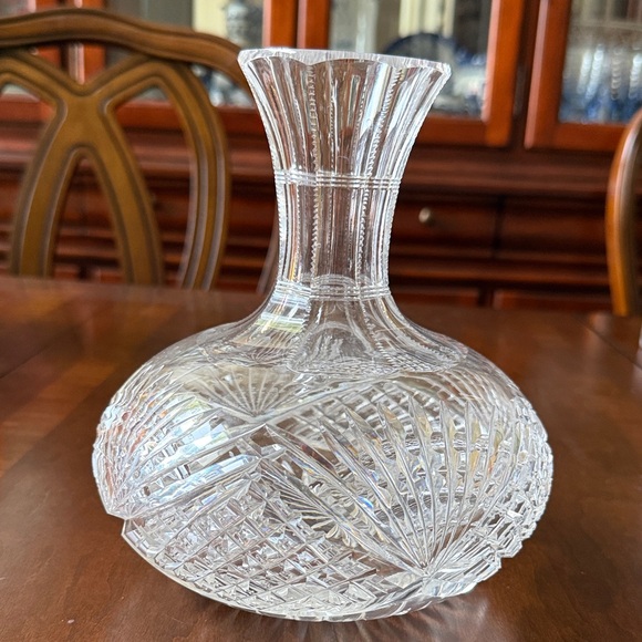 Vintage American Brilliant water wine cut crystal glass carafe decanter vase